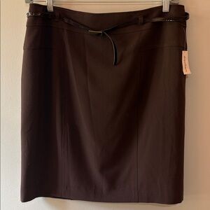 Dressbarn Chocolate Brown Pencil Skirt with belt Size14P